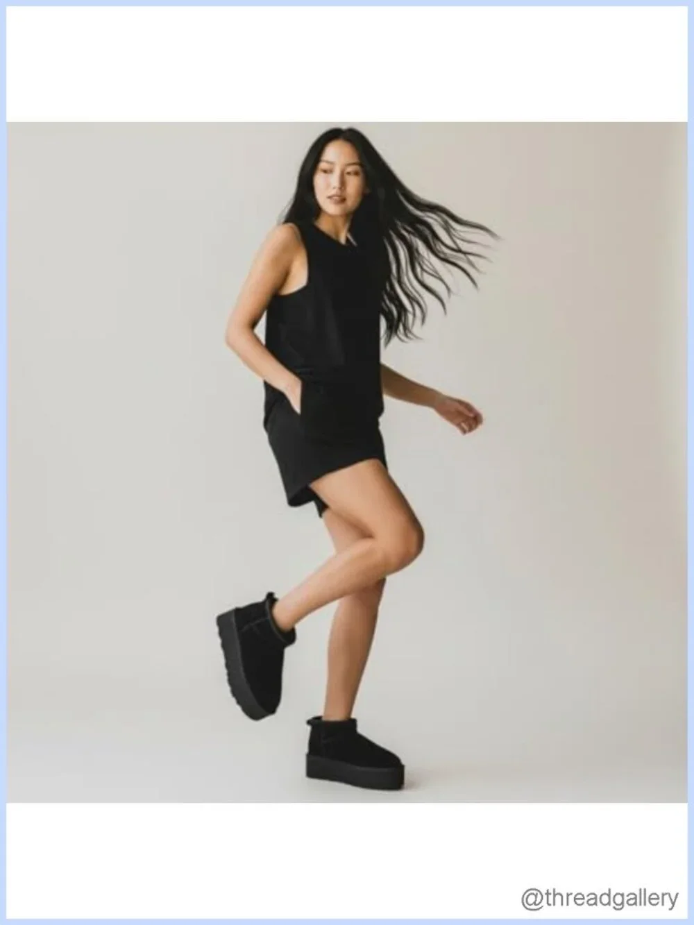 Genuine Suede Faux Fur Lining Platform Ankle Boots Slip-On Winter